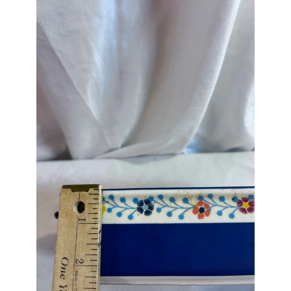 Pioneer Woman Baking Dish 9.5x7 Blue Floral Stoneware Rectangular Baker Kitchen
